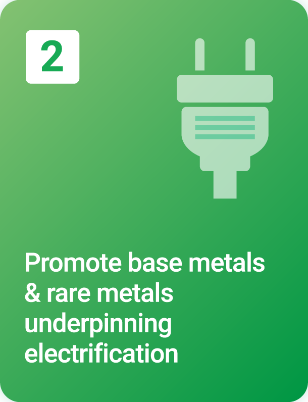 2. Promote base metals & rare metals underpinning electrification